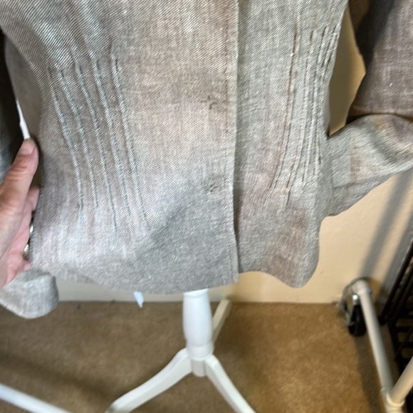 ELIE TAHARI KAHKI FITTED JACKET LIGHT AND DARK GREY SIZE 8 - Picture 3 of 15